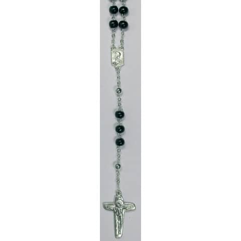 Rosenkranz Holzperlen, schwarz  00/25 IN DS