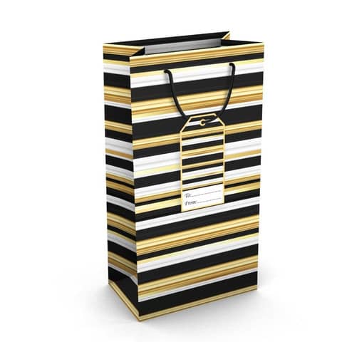 Weihnachts-Geschenktragetasche Streifen edel, 21 x 11 x 6,5 cm  224-505 TP