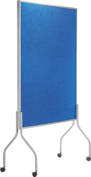 Trennwand, mobil, feststellbare Rollen, 49 x 196 x 122 cm, blau