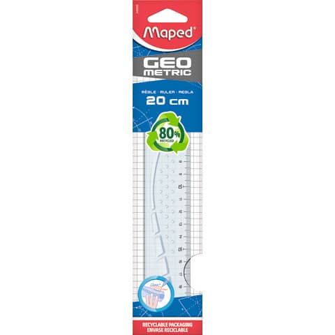 Plastiklineal Geometric Green, 20cm MAPED 242020