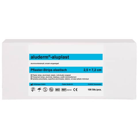 aluderm®-aluplast elastisch Pflasterstripes 2,5 x 7,2 cm   100 Stück SÖHNGEN 1009180