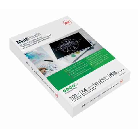 Laminiertasche, A3, 125 Micron, matt, 100 Stück, transparent GBC 3747235