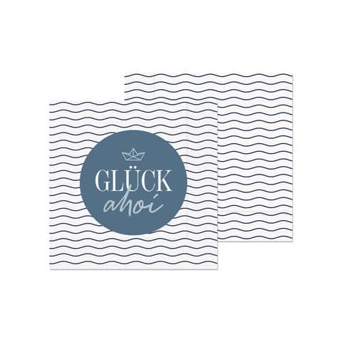 Motivserviette Glück Ahoi, 33 x 33cm, 3-lagig FÜR DICH 130843