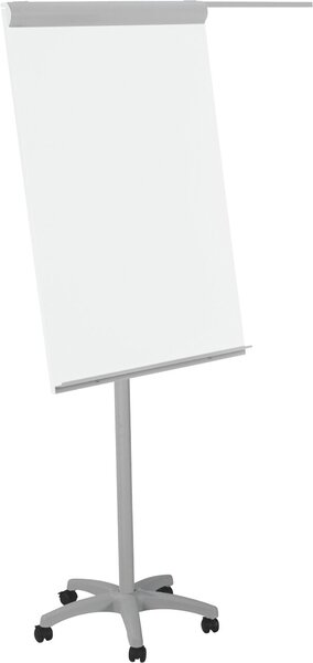 Flipchart Economy, Sternfuß, feststellbare Rollen, magnethaftend, kunststoffbeschichtet, weiß