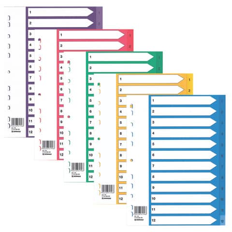 Register Fresh Color, A4, 1-12, sortiert DONAU 7712188-99