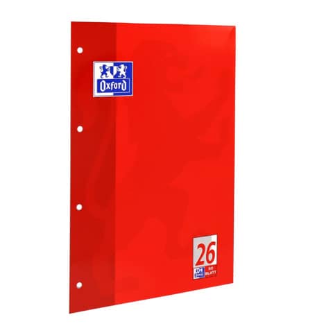 Schulblock, A4, 90g/m², 50 Blatt, Lin.26, kariert mit Rand/rechts OXFORD 100050351
