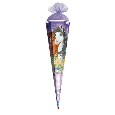Schultüte, Blumenpferde, 85cm, Tüllverschluss ROTH 678868