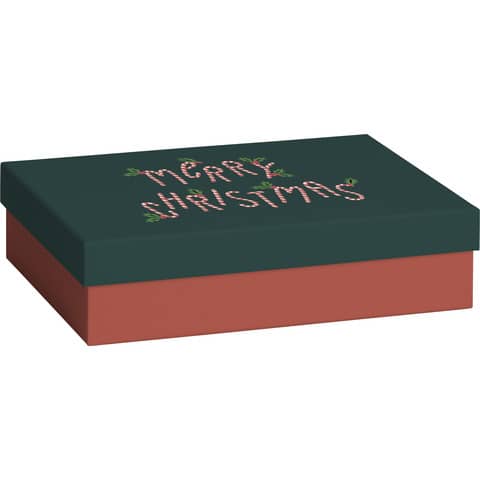 Geschenkkarton Wim, 24x16,5x6cm, dunkelgrün/rot STEWO 2551 5398 98