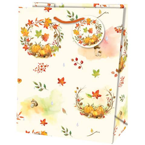 Geschenktragetasche Herbst Walddeko, 33 x 26,7 x 13,7cm  22435 TL