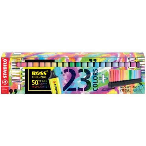 Textmarker BOSS® ORIGINAL Tischset, mit 23 Stiften STABILO 7023-01-5