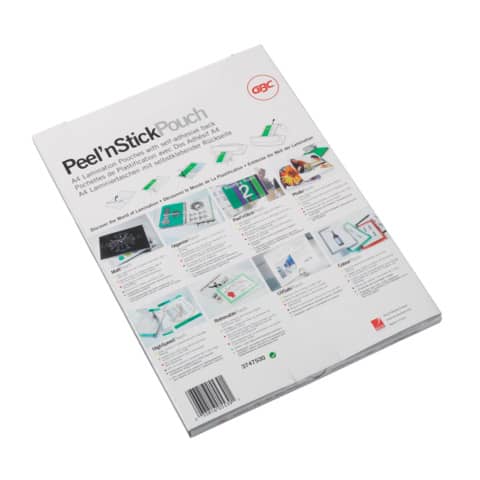 Laminiertasche Peel'n'Stick, A4, 125 Micron, glänzend, 100 Stück, glasklar GBC 3747243