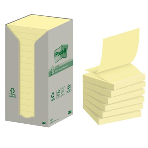 Haftnotiz Recycling Z-Notes, 76 x 76 mm, gelb, 16 x 100 Blatt POST-IT R330-1T