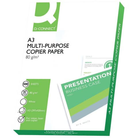 Kopierpapier, A3, 80g/m², 500 Blatt, weiß Q-CONNECT KF01089