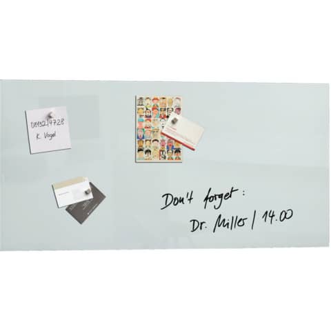 Glas-Magnettafel Artverum, 91x46cm, super-weiß SIGEL GL146