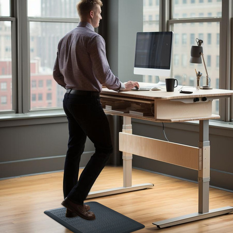 Schreibtisch, Mobiliar, Tabelle, Stehender Schreibtisch, Person