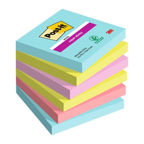 Haftnotizblock Super Sticky Notes Cosmic Collection, 76x76mm, 6x90 Blatt POST-IT 654-6SS-COS