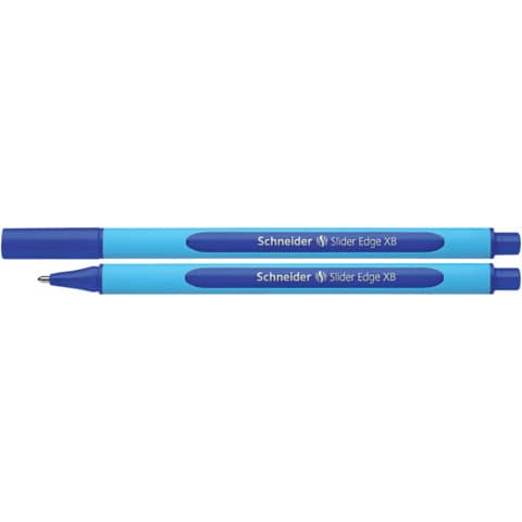 Kugelschreiber Slider Edge, Kappenmodell, XB, blau, Schaftfarbe: cyan-blau SCHNEIDER 50-152203