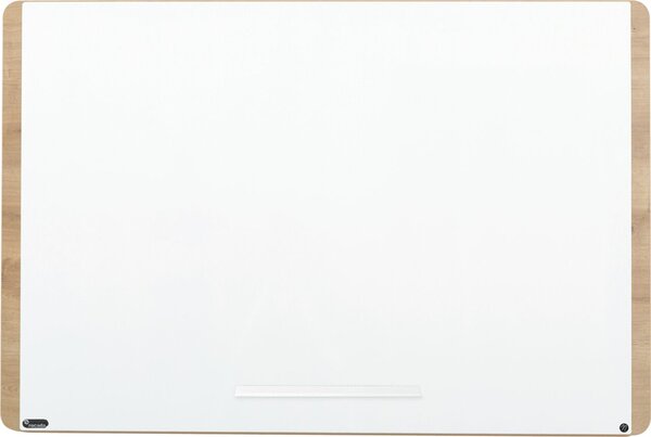 Whiteboard Natural, Holzoptik, eiche, 100 x 150 cm, magnetische Befestigung, weiß