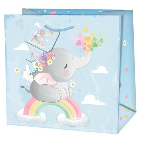 Geschenktragetasche Elephant, 14,5x15x6cm  22421 TQ
